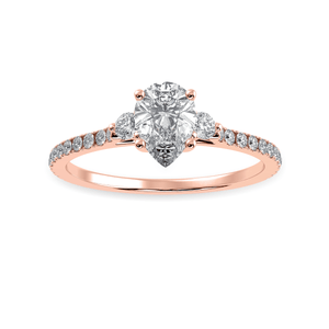 Jewelove™ Rings Women's Band only / VS I 30-Pointer Pear Cut Solitaire Diamond Split Shank 18K Rose Gold Ring JL AU 1245R