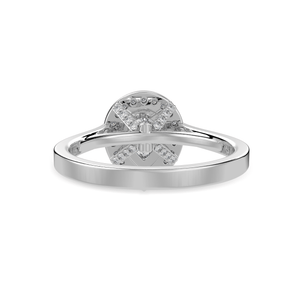 Jewelove™ Rings I VS / Women's Band only 30-Pointer Pear Cut Solitaire Halo Diamond Shank Platinum Ring JL PT 1327