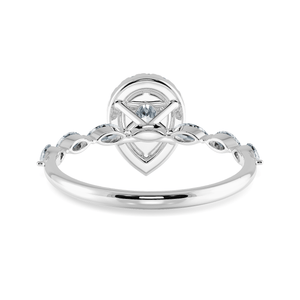 Jewelove™ Rings I VS / Women's Band only 30-Pointer Pear Cut Solitaire Halo Diamonds with Marquise Diamonds Accents  Platinum Ring JL PT 1276