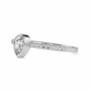 Jewelove™ Rings VS I / Women's Band only 30-Pointer Pear Cut Solitaire Platinum Diamond Shank Ring JL PT 0679