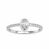 Jewelove™ Rings VS I / Women's Band only 30-Pointer Pear Cut Solitaire Platinum Diamond Shank Ring JL PT 0679