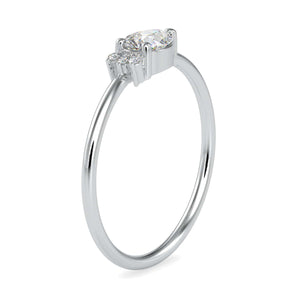 Jewelove™ Rings VS I / Women's Band only 30-Pointer Pear cut Solitaire Platinum Ring with Round Brilliant Cut Diamond JL PT 0675