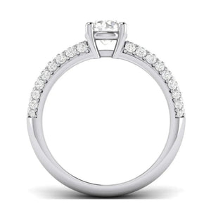 Jewelove™ Rings 30-Pointer Platinum Solitaire Engagement Ring with 3 Row Diamonds JL PT 462