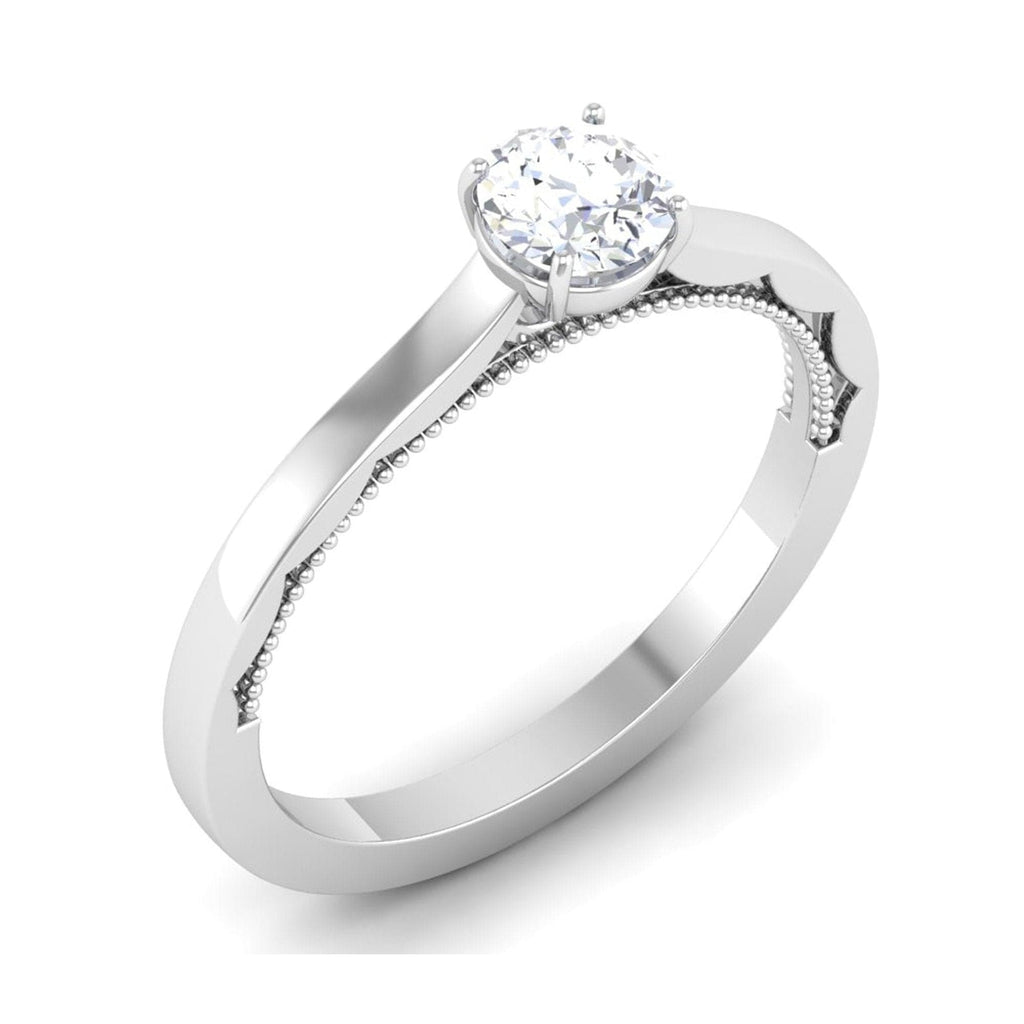 Jewelove™ Rings 30-Pointer Platinum Solitaire Engagement Ring with Milgrain Finish JL PT 6576