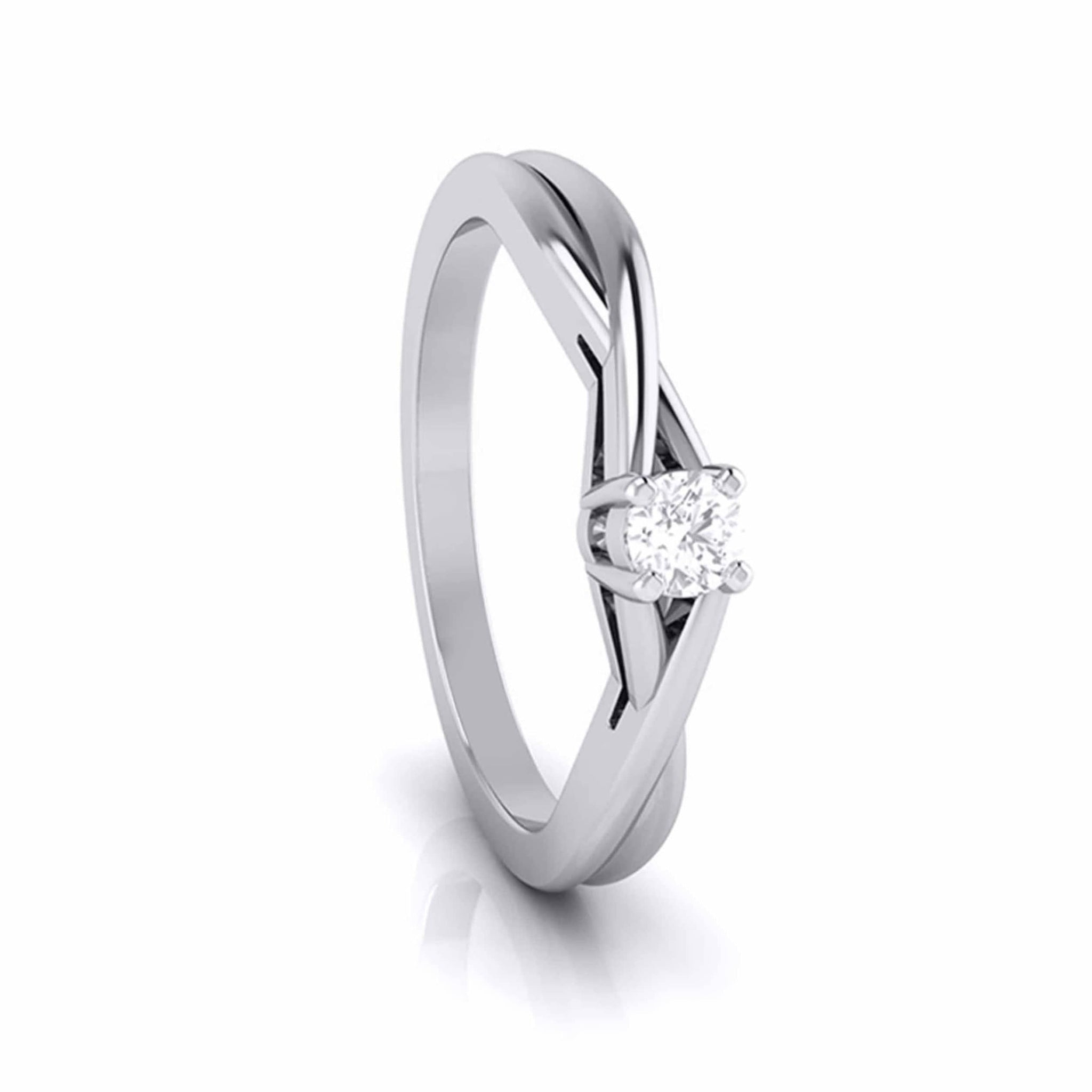 Jewelove™ Rings 30-Pointer Platinum Solitaire Ring - Shank with a Twist JL PT G 115-B