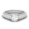 Jewelove™ Rings 30-Pointer Platinum Two Row Diamond Shank Solitaire Engagement Ring JL PT 6989