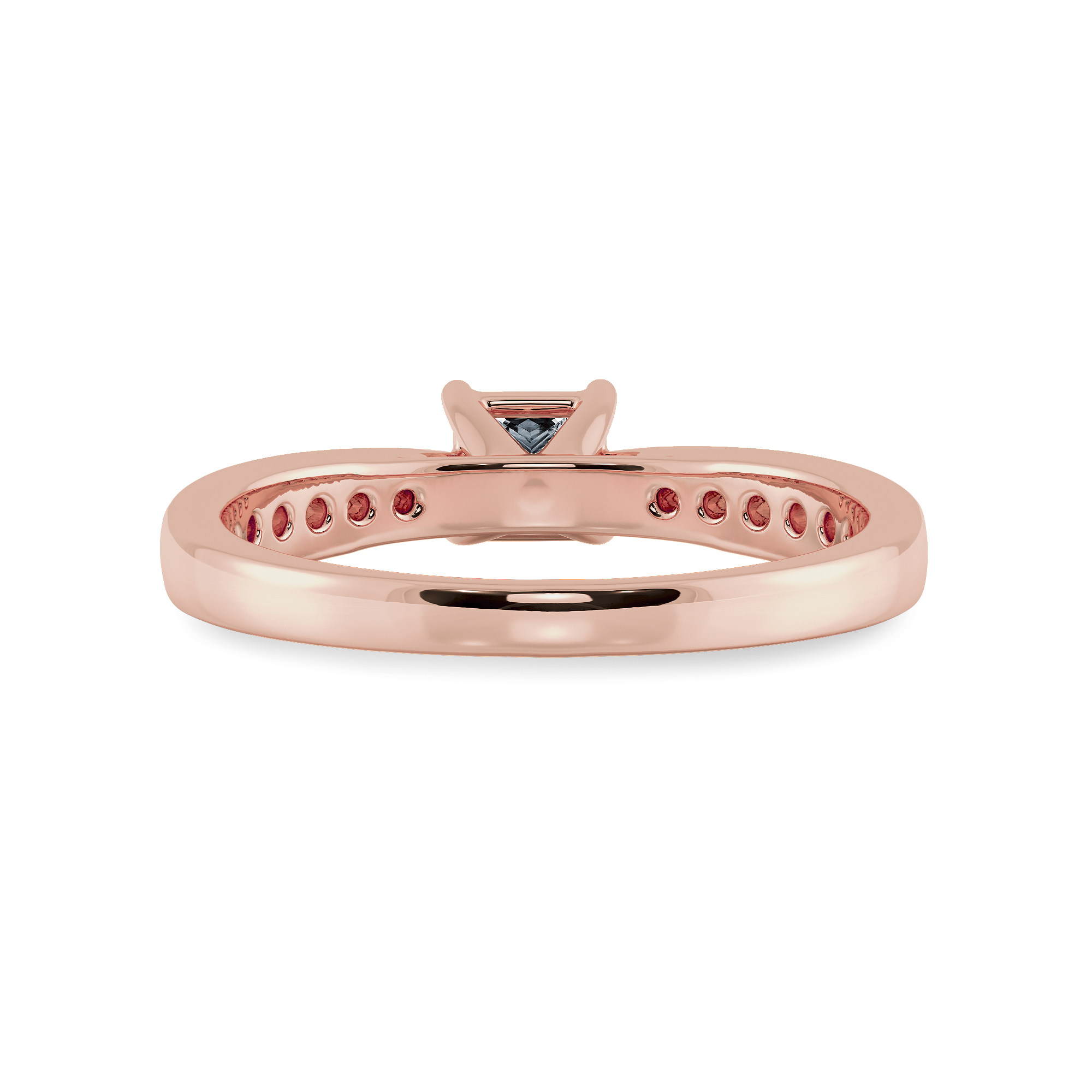 Jewelove™ Rings Women's Band only / VS I 30-Pointer Princess Cut Solitaire Diamond Shank 18K Rose Gold Ring JL AU 1285R