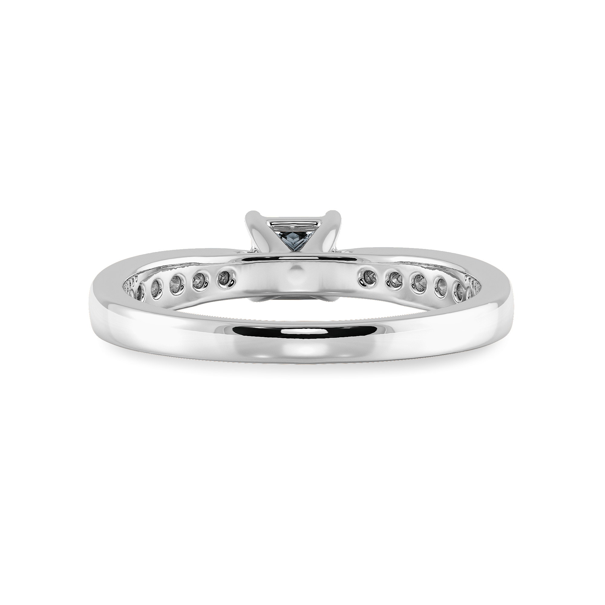 Jewelove™ Rings I VS / Women's Band only 30-Pointer Princess Cut Solitaire Diamond Shank Platinum Ring JL PT 1285