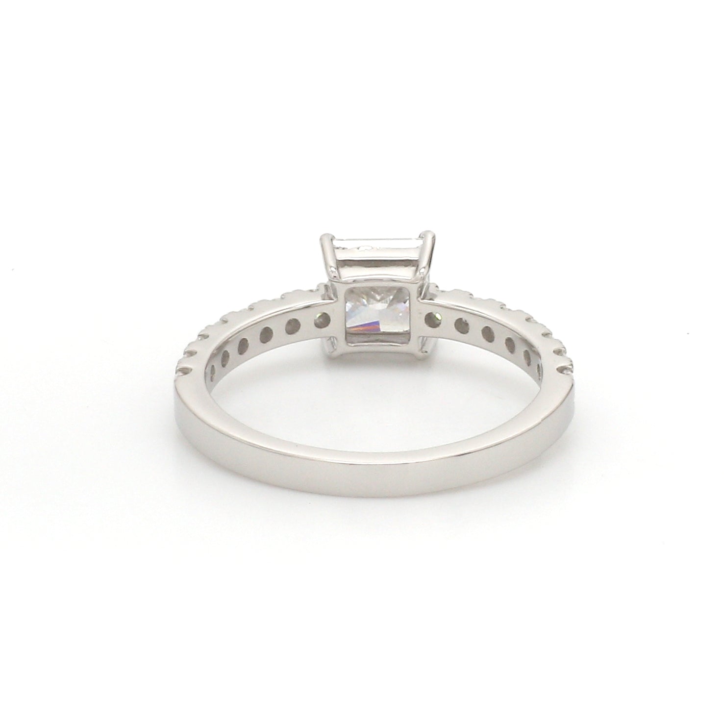 Jewelove™ Rings I VS / Women's Band only 30-Pointer Princess Cut Solitaire Diamond Shank Platinum Ring JL PT 1313