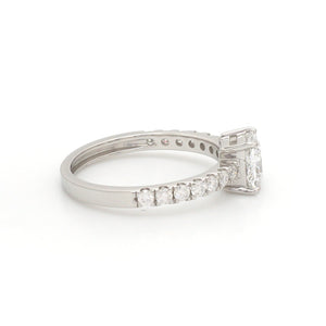 Jewelove™ Rings I VS / Women's Band only 30-Pointer Princess Cut Solitaire Diamond Shank Platinum Ring JL PT 1313