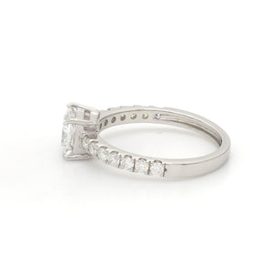 Jewelove™ Rings I VS / Women's Band only 30-Pointer Princess Cut Solitaire Diamond Shank Platinum Ring JL PT 1313