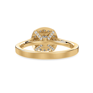 Jewelove™ Rings Women's Band only / VS I 30-Pointer Princess Cut Solitaire Halo Diamond Shank 18K Yellow Gold Ring JL AU 1331Y