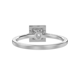 Jewelove™ Rings I VS / Women's Band only 30-Pointer Princess Cut Solitaire Halo Diamond Shank Platinum Ring JL PT 1293