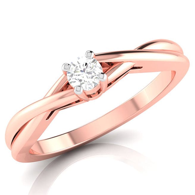 Jewelove™ Rings Women's Band only / VS J 30-Pointer Single Diamond Twisted Shank 18K Rose Gold Ring JL AU G 115R-B