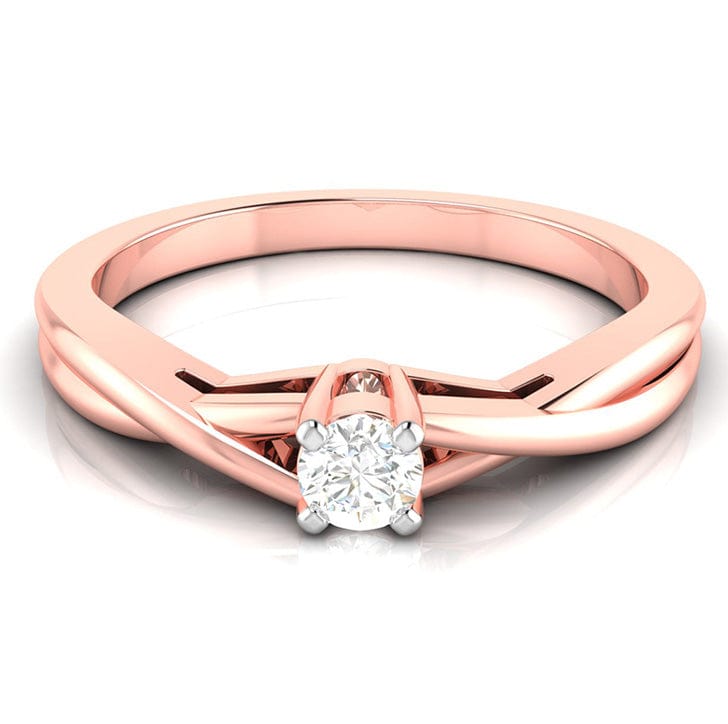 Jewelove™ Rings Women's Band only / VS J 30-Pointer Single Diamond Twisted Shank 18K Rose Gold Ring JL AU G 115R-B