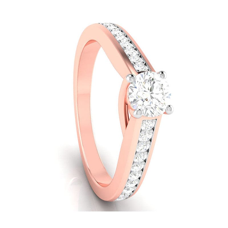 Jewelove™ Rings Women's Band only / VS J 30-Pointer Solitaire 18K Rose Gold Diamond Shank Ring JL AU G 120R