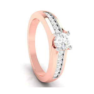 Jewelove™ Rings Women's Band only / VS J 30-Pointer Solitaire 18K Rose Gold Ring with Diamond Accents JL AU G 119R