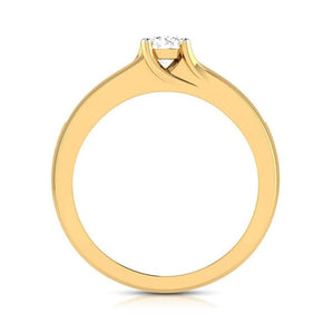 Jewelove™ Rings Women's Band only / VS J 30-Pointer  Solitaire 18K Yellow Gold Ring with Diamond Accents JL AU G 119Y