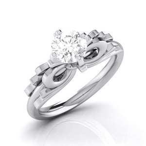 Jewelove™ Rings J VS / Women's Band only 30-Pointer Solitaire Designer Bow Platinum Ring JL PT G 108