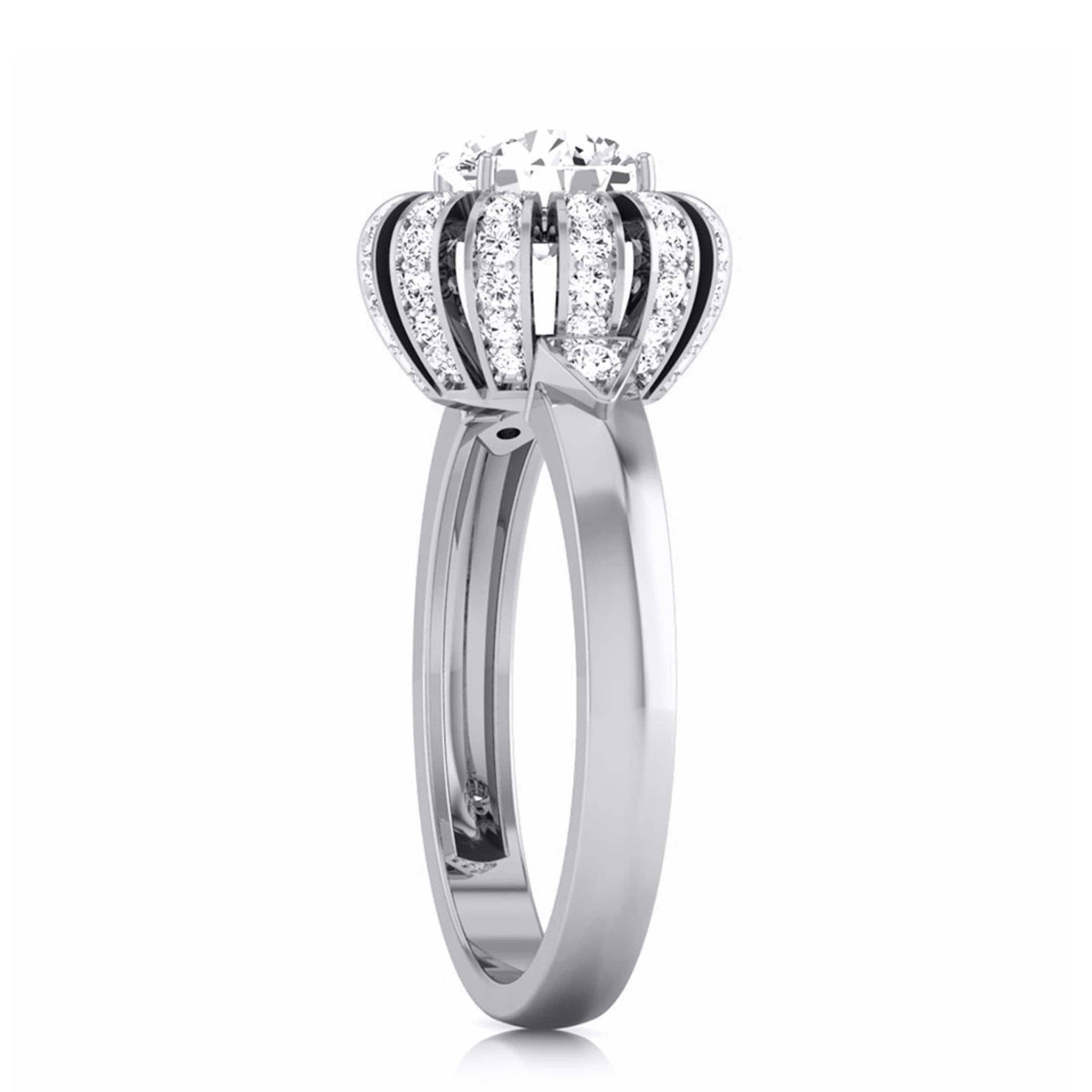 Jewelove™ Women's Band only / J VS 30-Pointer Solitaire Designer Platinum Diamond Ring  for Women JL PT 8052