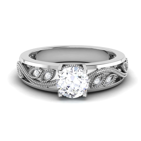 Jewelove™ Rings Women's Band only / VS J 30-Pointer Solitaire Designer Platinum Engagement Ring JL PT 6847-A