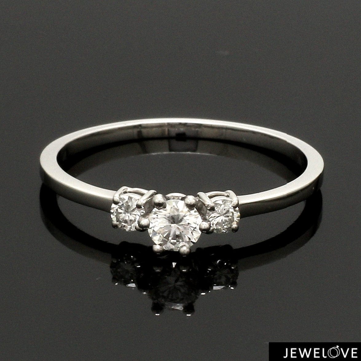 Jewelove™ Rings J VS / Women's Band only 30-Pointer Solitaire Diamond Accents Platinum Ring JL PT 1229-D