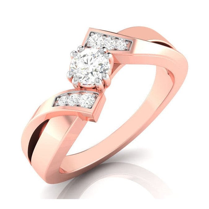 Jewelove™ Rings Women's Band only / VS J 30-Pointer Solitaire Diamond Designer Rose Gold Solitaire Ring JL AU G 104R