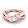 Jewelove™ Rings Women's Band only / VS J 30-Pointer Solitaire Diamond Designer Rose Gold Solitaire Ring JL AU G 104R