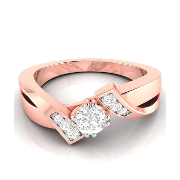 Jewelove™ Rings Women's Band only / VS J 30-Pointer Solitaire Diamond Designer Rose Gold Solitaire Ring JL AU G 104R