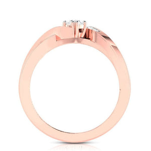 Jewelove™ Rings Women's Band only / VS J 30-Pointer Solitaire Diamond Designer Rose Gold Solitaire Ring JL AU G 104R