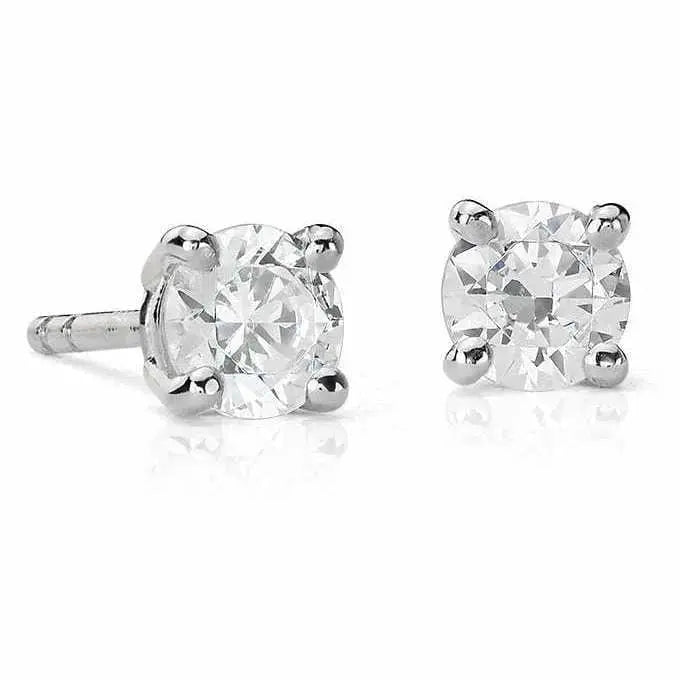 Icon Round Diamond Stud Earrings, White Gold | Graff