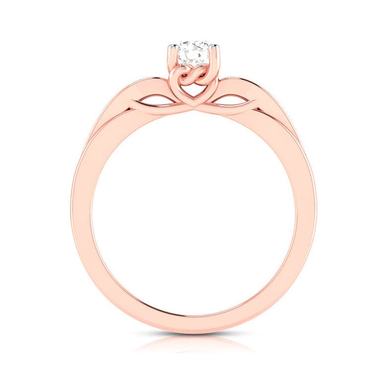 Jewelove™ Rings Women's Band only / VS J 30-Pointer Solitaire Diamond Shank 18K Rose Gold with Hidden Heart JL AU G 118R