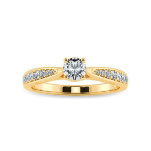 Jewelove™ Rings Women's Band only / VS J 30-Pointer Solitaire Diamond Shank 18K Yellow Gold Ring JL AU 1286Y