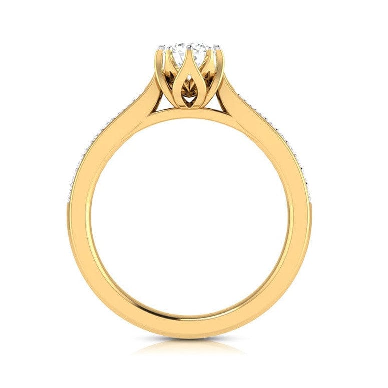 Jewelove™ Rings Women's Band only 30-Pointer Solitaire Diamond Shank 18K Yellow Gold Ring JL AU G 109Y