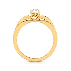 Jewelove™ Rings Women's Band only / VS J 30-Pointer Solitaire Diamond Shank 18K Yellow Gold with Hidden Heart JL AU G 118Y