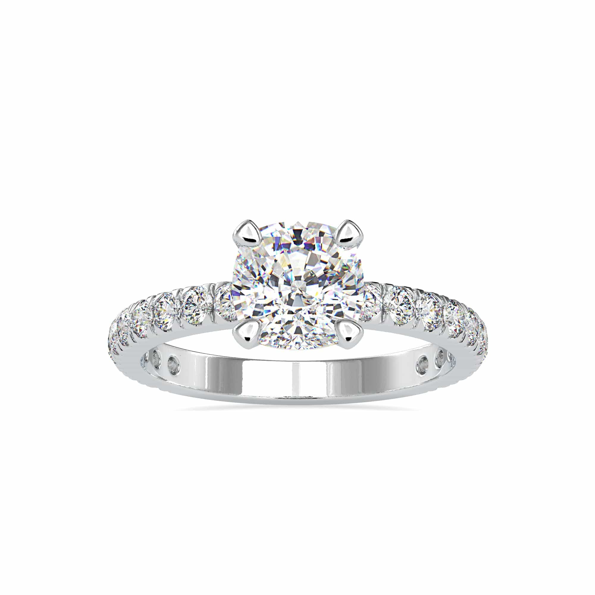 Jewelove™ Rings VS J / Women's Band only 30-Pointer Solitaire Diamond Shank Platinum Ring JL PT 0154