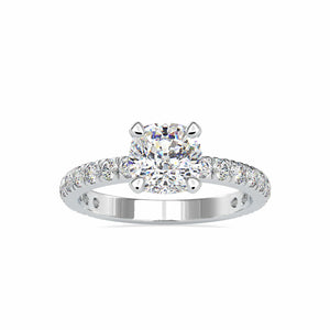 Jewelove™ Rings VS J / Women's Band only 30-Pointer Solitaire Diamond Shank Platinum Ring JL PT 0154