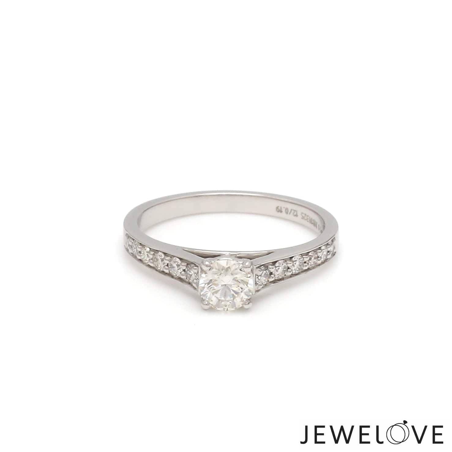 Jewelove™ Rings J VS / Women's Band only 30-Pointer Solitaire Diamond Shank Platinum Ring JL PT 1324