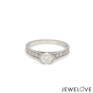 Jewelove™ Rings J VS / Women's Band only 30-Pointer Solitaire Diamond Shank Platinum Ring JL PT 1324