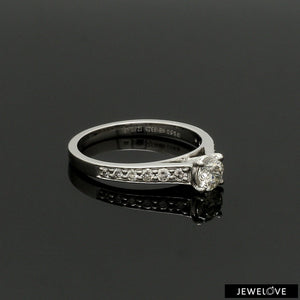 Jewelove™ Rings J VS / Women's Band only 30-Pointer Solitaire Diamond Shank Platinum Ring JL PT 1324