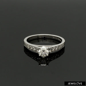 Jewelove™ Rings J VS / Women's Band only 30-Pointer Solitaire Diamond Shank Platinum Ring JL PT 1324