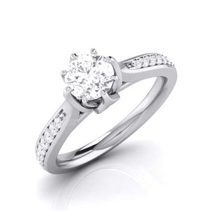 Jewelove™ Rings J VS / Women's Band only 30-Pointer Solitaire Diamond Shank Platinum Ring JL PT G 109