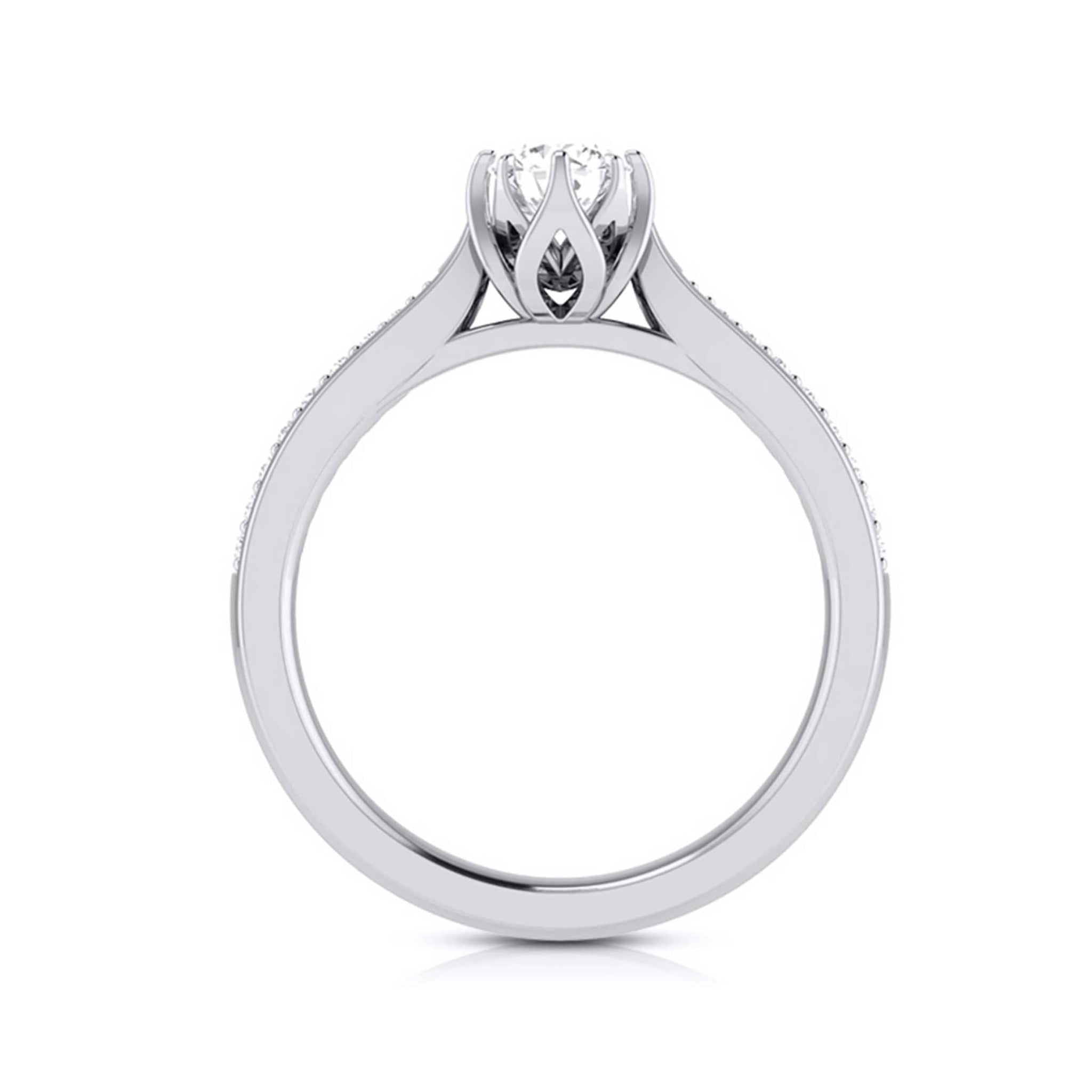 Jewelove™ Rings J VS / Women's Band only 30-Pointer Solitaire Diamond Shank Platinum Ring JL PT G 109