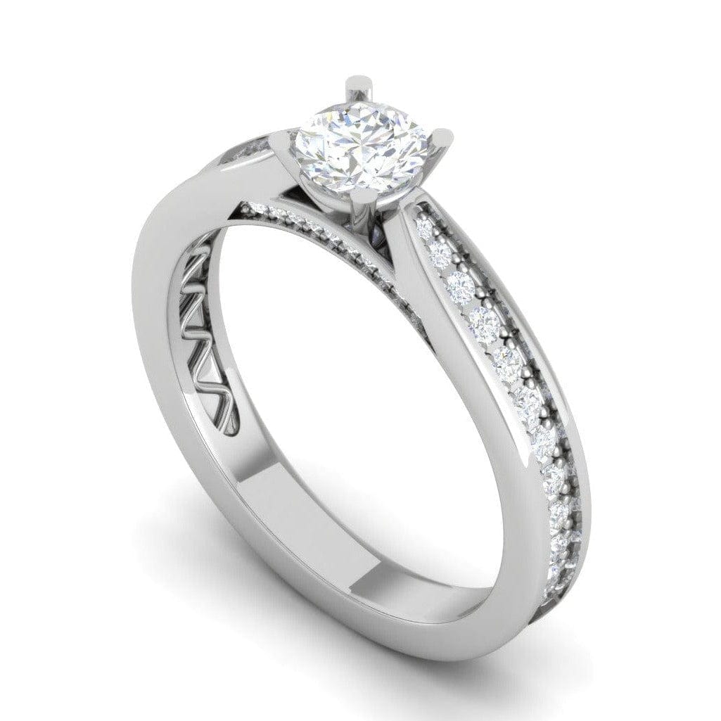 Jewelove™ Rings VS J / Women's Band only 30-Pointer Solitaire Diamond Shank Platinum Ring JL PT RP RD 143