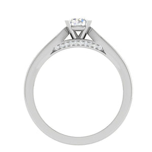 Jewelove™ Rings VS J / Women's Band only 30-Pointer Solitaire Diamond Shank Platinum Ring JL PT RP RD 143