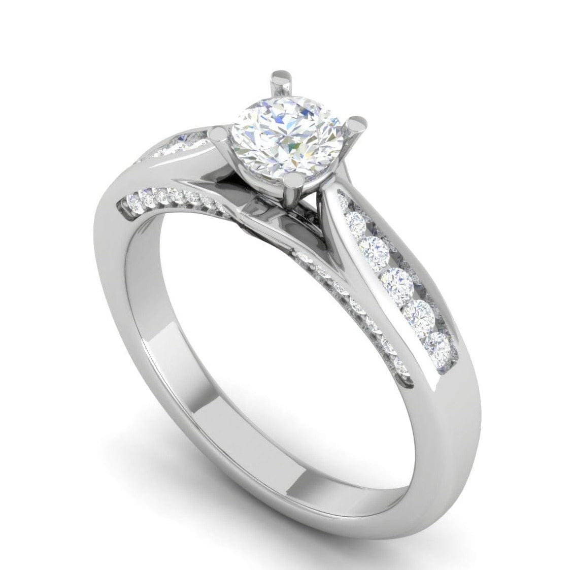 Jewelove™ Rings VS J / Women's Band only 30-Pointer Solitaire Diamond Split Shank Platinum Ring JL PT RP RD 118