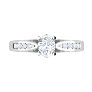 Jewelove™ Rings VS J / Women's Band only 30-Pointer Solitaire Diamond Split Shank Platinum Ring JL PT RP RD 118