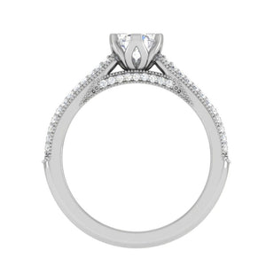 Jewelove™ Rings VS J / Women's Band only 30-Pointer Solitaire Diamond Split Shank Platinum Ring JL PT RP RD 159