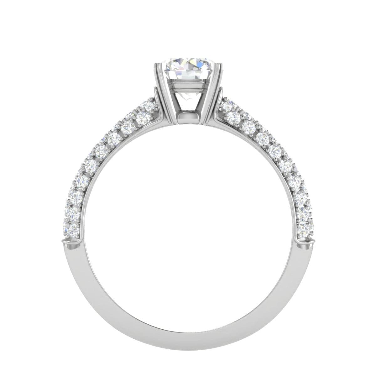 Jewelove™ Rings VS J / Women's Band only 30-Pointer Solitaire Diamond Split Shank Platinum Ring JL PT RP RD 161