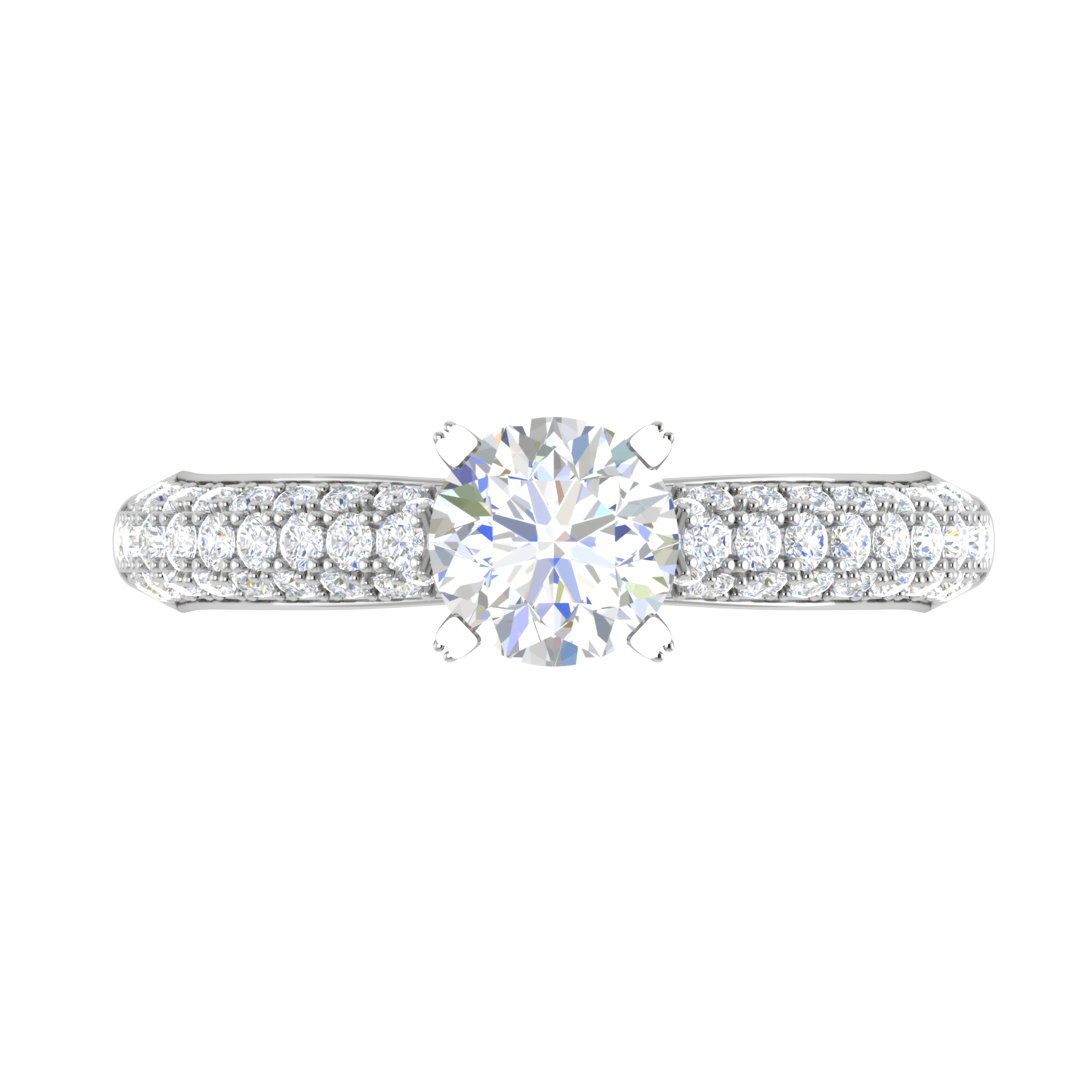 Jewelove™ Rings VS J / Women's Band only 30-Pointer Solitaire Diamond Split Shank Platinum Ring JL PT RP RD 161